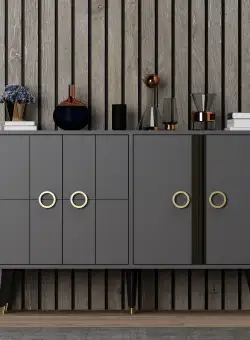 Consolă Eagle - Anthracite, Gri, 80x30x120 cm