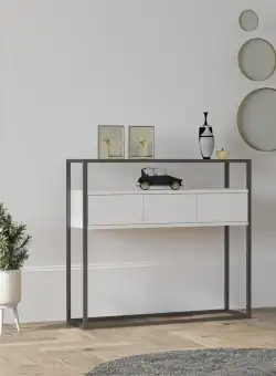 Consola Guarda - White, Alb, 90 x 70 x 34 cm