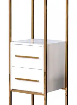 Consola Rodez III alb/gold – H103 cm