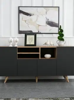 Consolă Sansa, Nuc, 160x75x42 cm