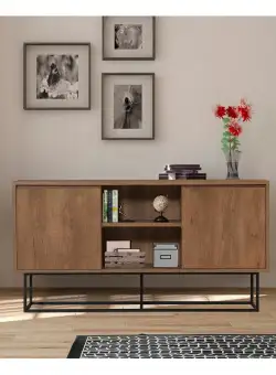 Consolă Zela, Nuc, 140x72x36 cm