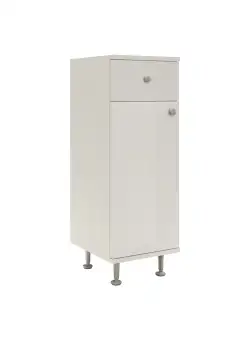 Corp Baie Zaria, 1 Sertar, 1 Usa, Alb lucios/Alb, MDF, L 30 x l 35 x H 85 cm