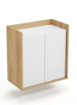 Corp depozitare modular Mobius 2D natur/alb – H83 cm