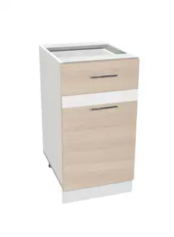 Corp inferior 40 YANA, 1 usa si 1 sertar, corp alb, fronturi kiruna + alb, 40x50x77 cm