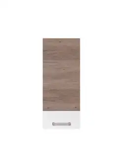 Corp superior ECO-30G, 1 usa, corp stejar sonoma, fronturi alb lucios + stejar sanremo, 30x32x72 cm