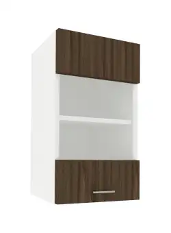 Corp Superior Karo, O Usa, cu sticla, Stejar Bronz/Alb, 40 x 30 x 60 cm