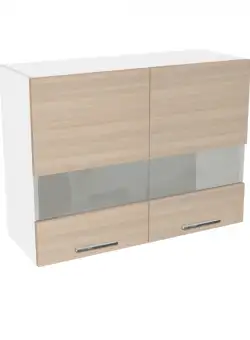 Corp suspendat 80 YANA, 2 usi, geam, corp alb, fronturi kiruna, 80x30x60 cm