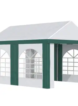Cort pentru petreceri Outsunny, pereti laterali, 4 ferestre, usi duble, 4x3m| Aosom RO