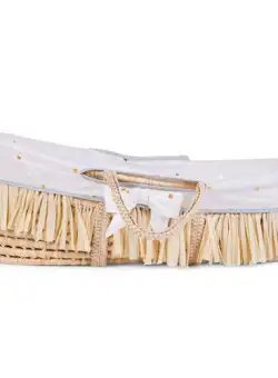 Cos bebe Childhome Moise din coji de porumb+rafie cu saltea, Husa Jerse Buline