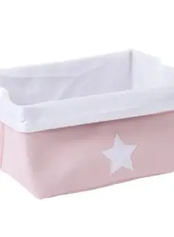 Cos depozitare panza Childhome 40x30x20 cm, Roz