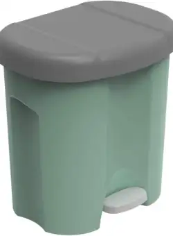 Cos gunoi plastic pedala capac verde-gri Rotho Twist Duo 20 L
