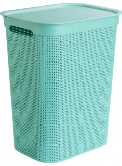 Cos rufe plastic cu capac verde Rotho Brisen 50L