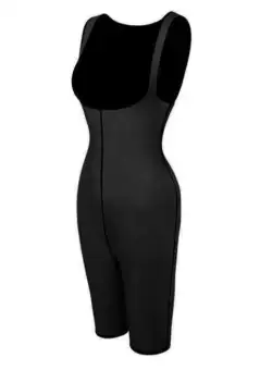 Costum Fitness Compresiv pentru Slabit Remodelare Corporala, Neopren, Negru, marime M