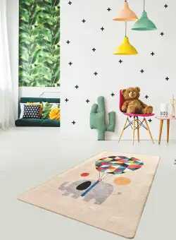 Covor de Copii Elefant Big Balloon, Multicolor