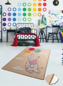 Covor de Copii Flying Elefant, Multicolor