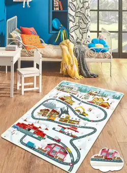Covor de Copii Oras de Zapada, Multicolor