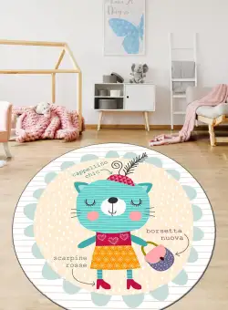 Covor de Copii Pisica Eleganta, Multicolor