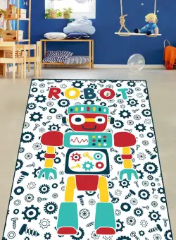 Covor de Copii Robot, Multicolor