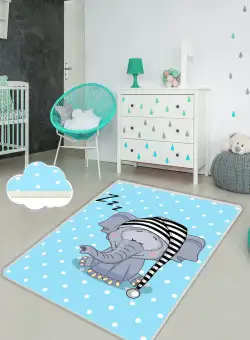 Covor de Copii Sleeping Elephant , Multicolor