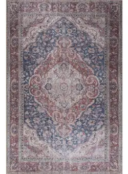 Covor Folk Vintage 46, albastru si rosu, 140x190 cm