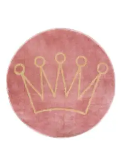 Covor Rotund Crown, Roz, D. 78 Cm