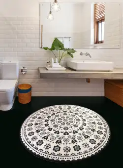 Covoras baie Venice, Multicolor, 100% poliester, D 100 cm