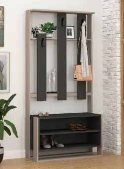 Cuier cu pantofar Chester cu rafturi, 90 x 180 x 36 cm