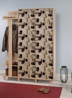 Cuier cu pantofar GARMANTO 135-200 Hall Stand 5, Stejar Sonoma, 194x36x135 cm