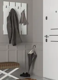 Cuier cu pantofar Polka, Alb, 64,7x80x3,6 cm