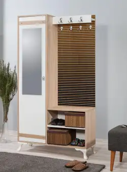 Cuier cu pantofar Star-220, Stejar Sonoma, 100x190x36 cm