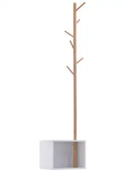 Cuier Dulap pantofi cu 6 Agatatoare in Bambù, Alb, 40x30x180cm HOMCOM | Aosom RO