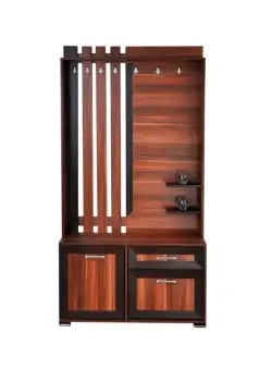 Cuier RAMONA, cu rafturi, si sertare, havanna, 100X35X203 cm