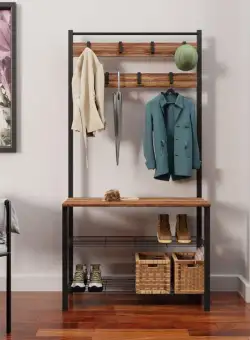 Cuier Tifo cadru metal, Negru, 86 x 172 x 30 cm