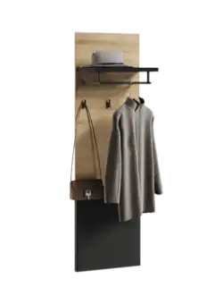 Cuier Vant, Stejar Artisan Si Negru, 40 Cm