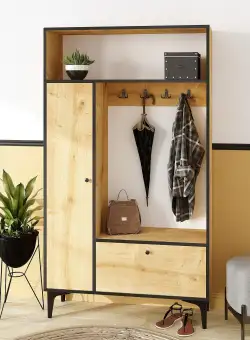 Cuier Walaso cu 2 usi, Stejar, 100 x 177 x 35 cm