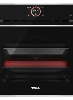 Cuptor electric incorporabil Teka iOVEN P cu piroliza SurroundTemp - 18 functii 70 litri DualClean maxi grill detasabil Clasa A+ inox antipata - cristal negru