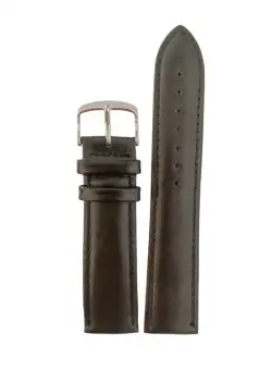 Curea Ceas din Piele, Clasic, Uni, Catarama Argintie, 22mm, Negru, ORSMF08/22N