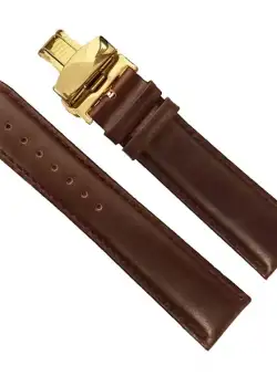 Curea ceas din piele maro Deployant auriu 20mm, 22mm, 24mm