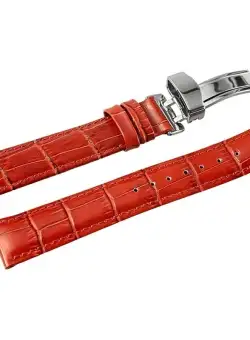 Curea Ceas Piele Naturala Maro Imprimeu Crocodil Deployant 18mm 816170700118