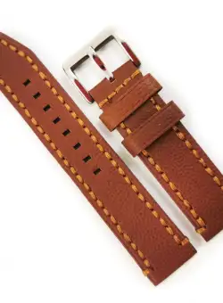 Curea de ceas maro cu textura bizonata - piele naturala - 20mm, 22mm, 24mm - WZ4181