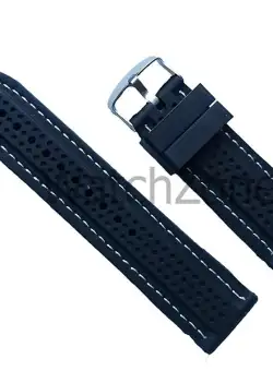 Curea Silicon Neagra Cusatura Alba cu Striatii