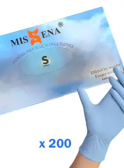 Cutie cu 200 de Manusi de Protectie Missena, Nitril, Albastre, Marimea S, de Unica Folosinta