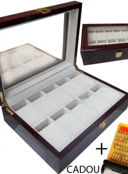 Cutie depozitare 10 ceasuri de mana Lemn + CADOU