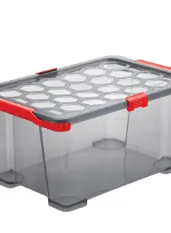 Cutie depozitare din plastic anthracite/rosu Rotho Evo Total 44L