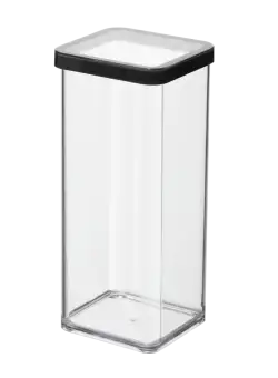 Cutie depozitare plastic patrata transparenta cu capac negru Rotho Loft 1.5 L