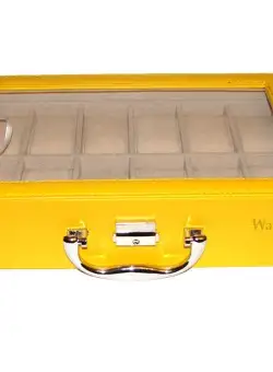 Cutie depozitare si organizare 12 ceasuri GALBENA