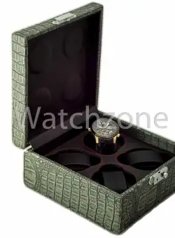 Cutie organizare 4 ceasuri imprimeu crocodil 