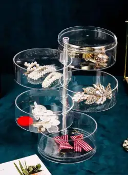 Cutie pentru cosmetice , 5 compartimente, Transparent