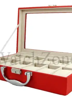 Cutie pentru depozitare si organizare 12 ceasuri ROSIE