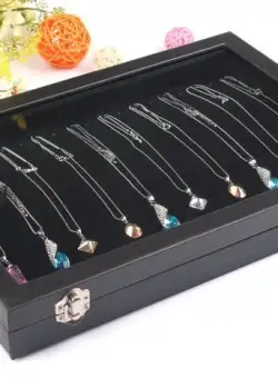 Cutie prezentare lanturi bratari cu geam 